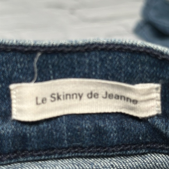 Frame Denim Jeans Women 25 Le Skinny de Jeanne Mid Rise distressed Blue Med Wash - Picture 7 of 16